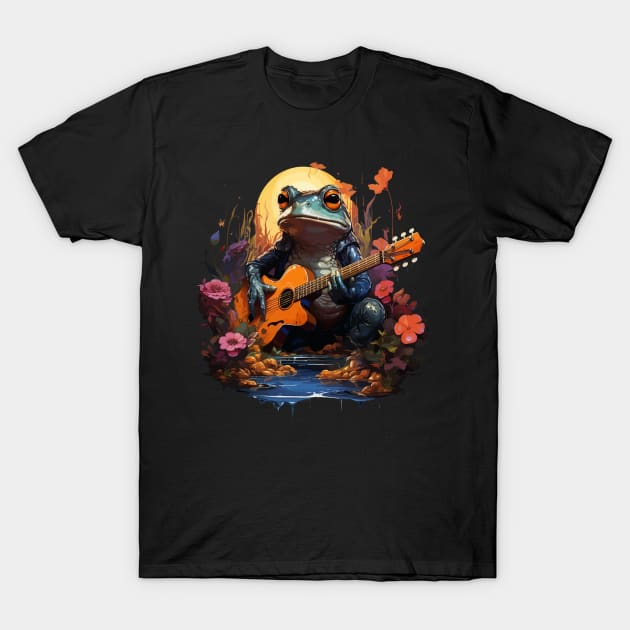 Frog Playing Guitar T-Shirt by JH Mart